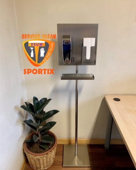 Demo Sportix Colonnina Igienizzante Mani In Acciaio Inox Con Dispenser Automatico